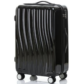 MD 摩登 弧形波浪貝殼紋純色萬(wàn)向輪旅行拉桿箱 旅行箱包 26寸托運(yùn)箱 I007: 亞馬遜中國(guó): 服飾箱包